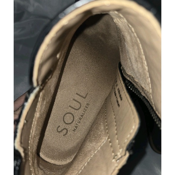 Naturalizer SOUL Women's Haley Croc Black Wedge Boots Sz 7.5W - Picture 6 of 7